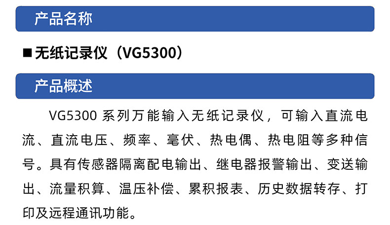 威格無紙記錄儀（VG5300）無紙萬能輸入，廠家直銷，品質(zhì)保障插圖1