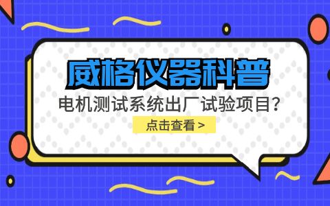 威格儀器-電機(jī)測試系統(tǒng)出廠試驗(yàn)項(xiàng)目有哪些？插圖